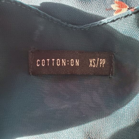 Cotton On Spaghetti Strap Green Floral Pullover Flowy Tank XS - Picture 6 of 6